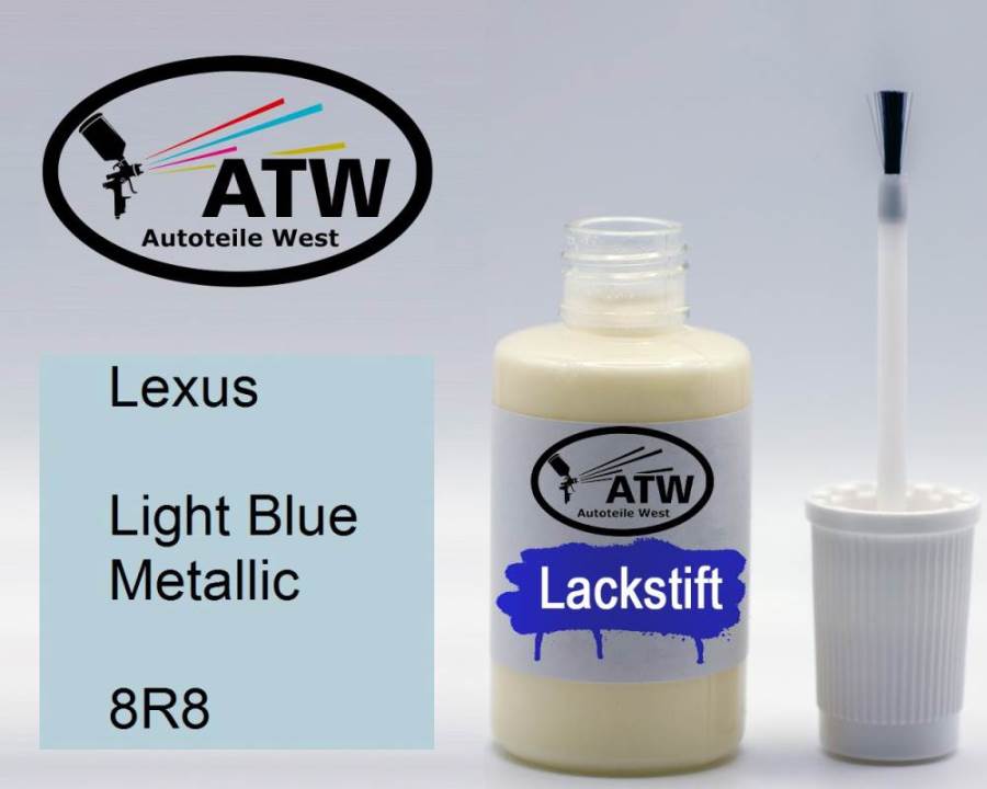 Lexus, Light Blue Metallic, 8R8: 20ml Lackstift, von ATW Autoteile West.